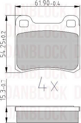 DAN-BLOCK DB 510128 - Kit de plaquettes de frein, frein à disque cwaw.fr