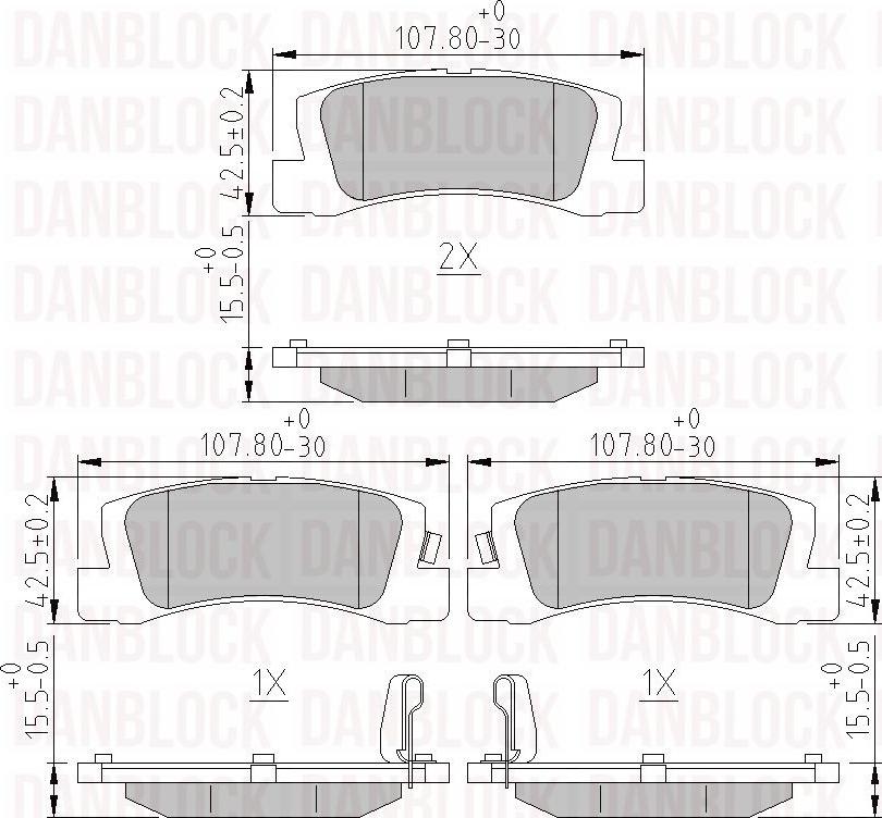 DAN-BLOCK DB 510176 - Kit de plaquettes de frein, frein à disque cwaw.fr