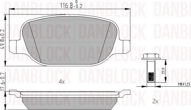 DAN-BLOCK DB 510891 - Kit de plaquettes de frein, frein à disque cwaw.fr