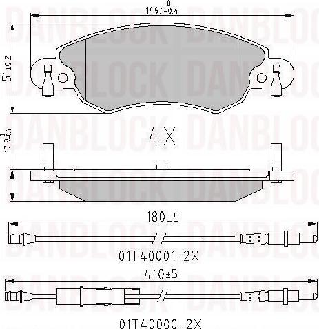 DAN-BLOCK DB 510841 - Kit de plaquettes de frein, frein à disque cwaw.fr