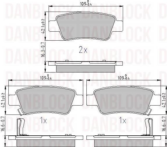 DAN-BLOCK DB 510855 - Kit de plaquettes de frein, frein à disque cwaw.fr