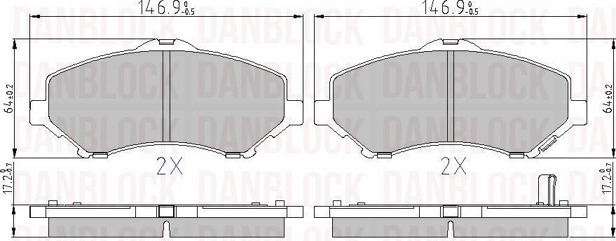 DAN-BLOCK DB 510850 - Kit de plaquettes de frein, frein à disque cwaw.fr