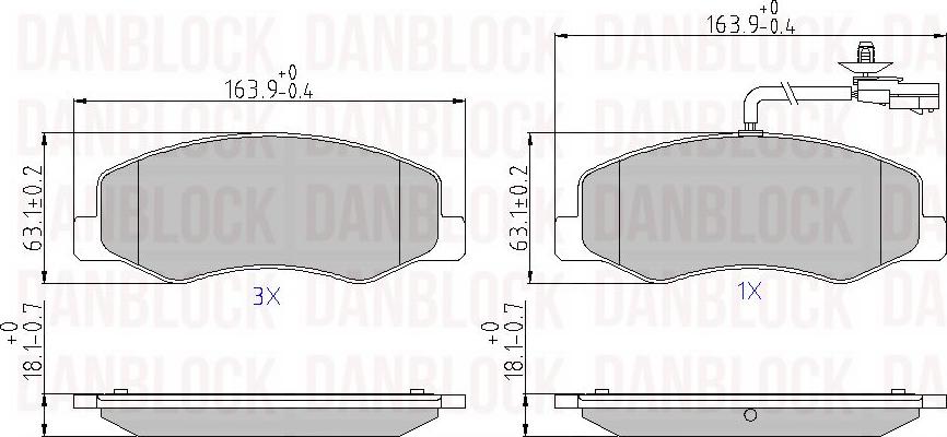 DAN-BLOCK DB 510865 - Kit de plaquettes de frein, frein à disque cwaw.fr