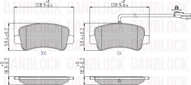 DAN-BLOCK DB 510866 - Kit de plaquettes de frein, frein à disque cwaw.fr