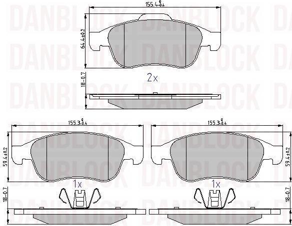 DAN-BLOCK DB 510867 - Kit de plaquettes de frein, frein à disque cwaw.fr