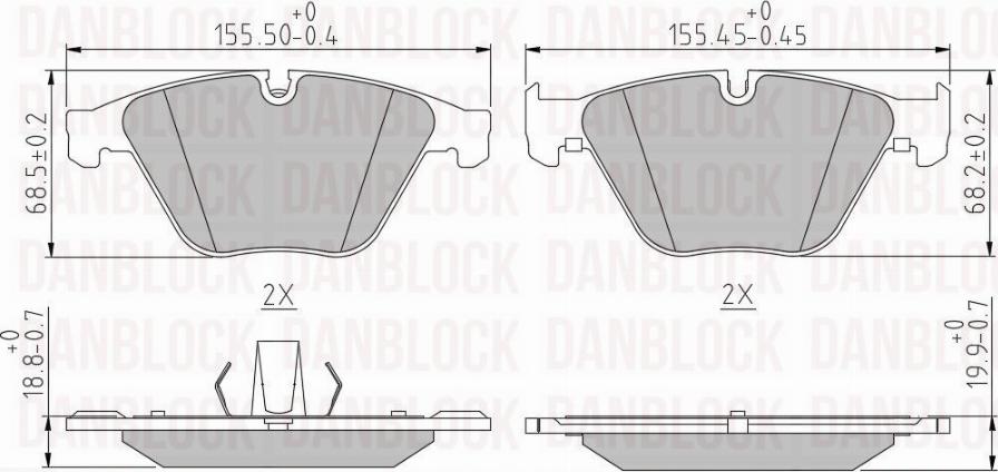 DAN-BLOCK DB 510804 - Kit de plaquettes de frein, frein à disque cwaw.fr