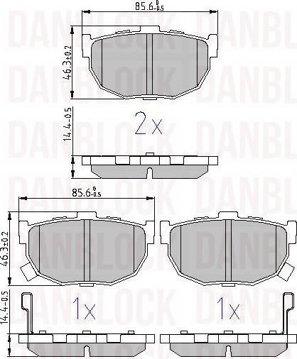 DAN-BLOCK DB 510806 - Kit de plaquettes de frein, frein à disque cwaw.fr