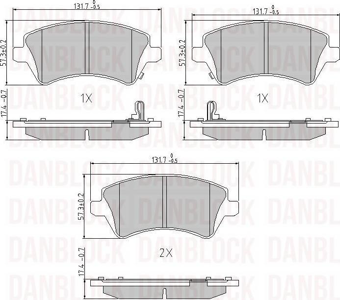 DAN-BLOCK DB 510815 - Kit de plaquettes de frein, frein à disque cwaw.fr