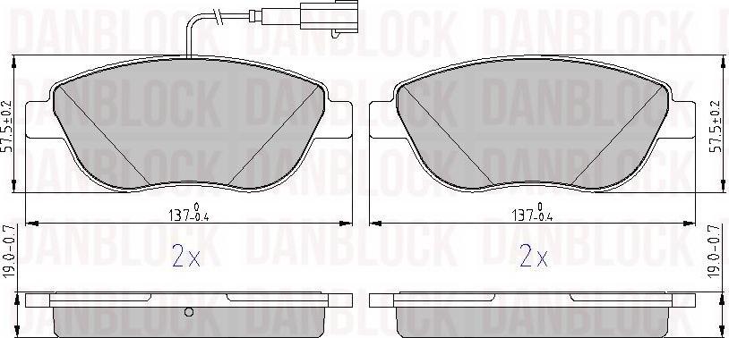 DAN-BLOCK DB 510883 - Kit de plaquettes de frein, frein à disque cwaw.fr