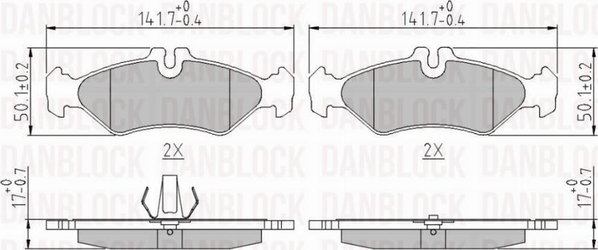 DAN-BLOCK DB 510820 - Kit de plaquettes de frein, frein à disque cwaw.fr