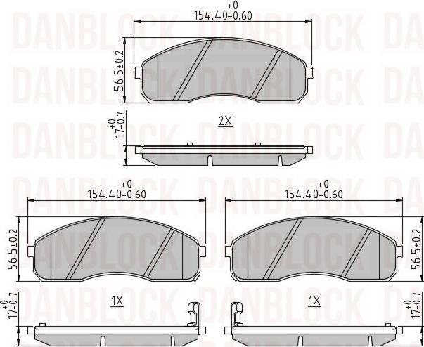 DAN-BLOCK DB 510827 - Kit de plaquettes de frein, frein à disque cwaw.fr