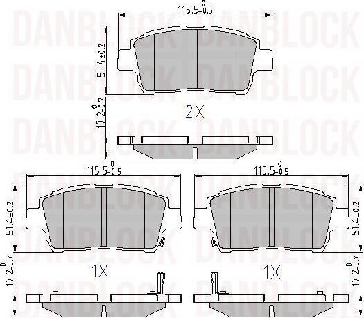 DAN-BLOCK DB 510879 - Kit de plaquettes de frein, frein à disque cwaw.fr