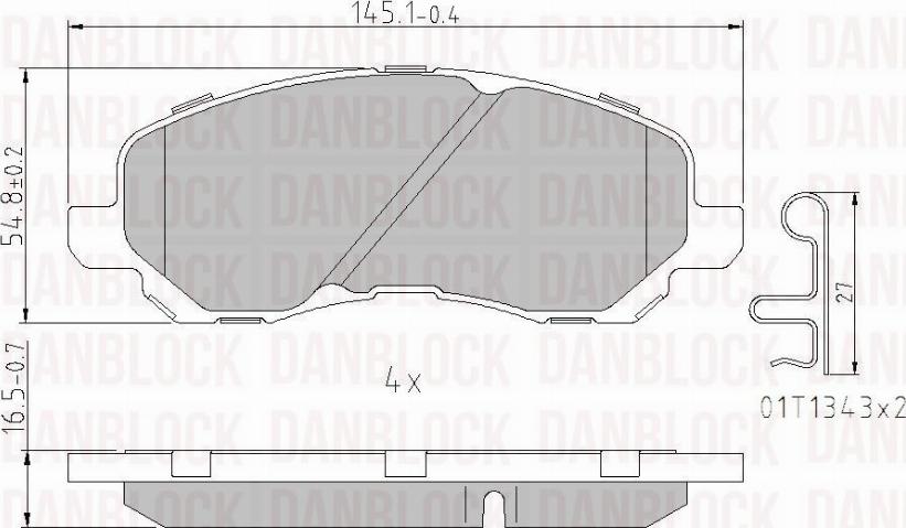 DAN-BLOCK DB 510874 - Kit de plaquettes de frein, frein à disque cwaw.fr