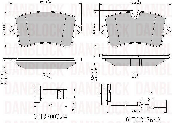 DAN-BLOCK DB 510875 - Kit de plaquettes de frein, frein à disque cwaw.fr