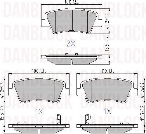 DAN-BLOCK DB 510870 - Kit de plaquettes de frein, frein à disque cwaw.fr