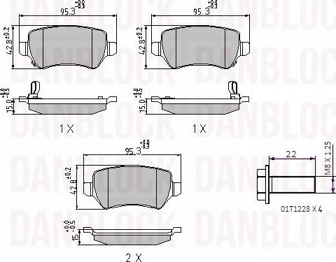 DAN-BLOCK DB 510399 - Kit de plaquettes de frein, frein à disque cwaw.fr