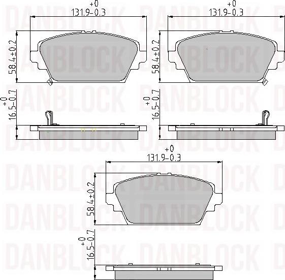 DAN-BLOCK DB 510394 - Kit de plaquettes de frein, frein à disque cwaw.fr