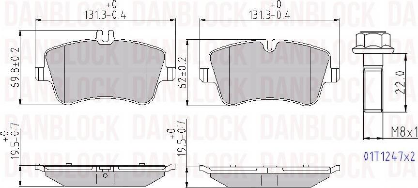 DAN-BLOCK DB 510395 - Kit de plaquettes de frein, frein à disque cwaw.fr