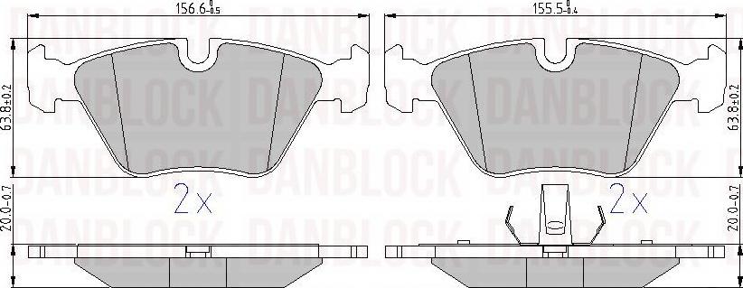 DAN-BLOCK DB 510392 - Kit de plaquettes de frein, frein à disque cwaw.fr