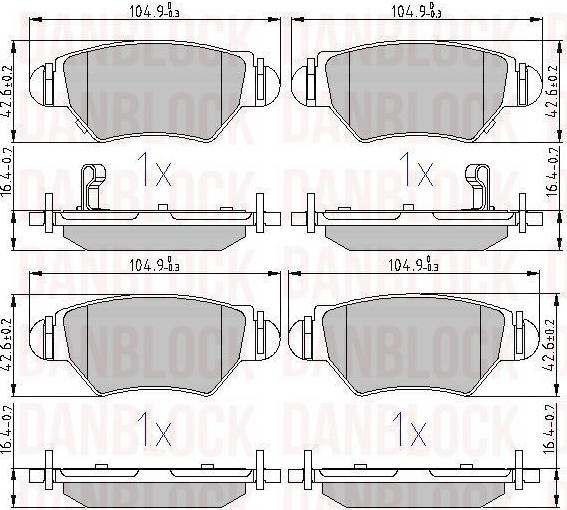 DAN-BLOCK DB 510341 - Kit de plaquettes de frein, frein à disque cwaw.fr