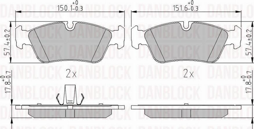 DAN-BLOCK DB 510348 - Kit de plaquettes de frein, frein à disque cwaw.fr