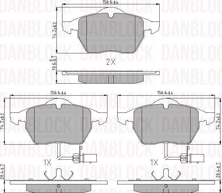 DAN-BLOCK DB 510343 - Kit de plaquettes de frein, frein à disque cwaw.fr