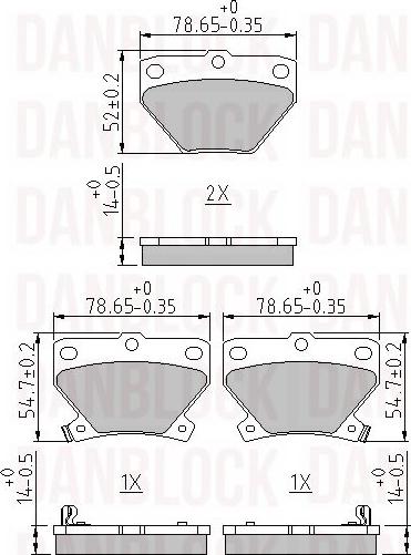 DAN-BLOCK DB 510359 - Kit de plaquettes de frein, frein à disque cwaw.fr