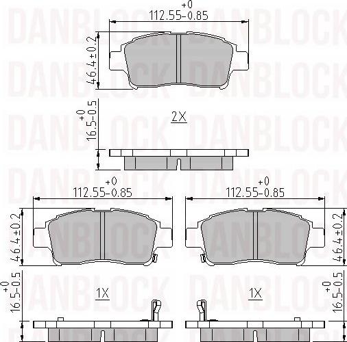 DAN-BLOCK DB 510358 - Kit de plaquettes de frein, frein à disque cwaw.fr