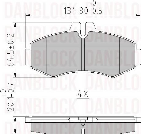 DAN-BLOCK DB 510357 - Kit de plaquettes de frein, frein à disque cwaw.fr