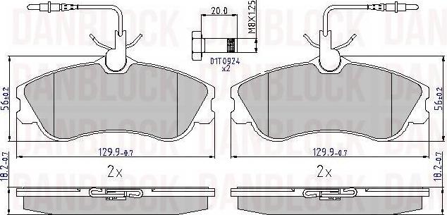 DAN-BLOCK DB 510306 - Kit de plaquettes de frein, frein à disque cwaw.fr