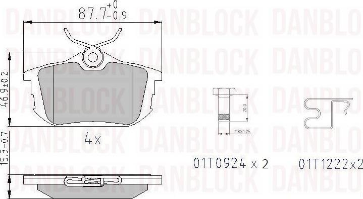 DAN-BLOCK DB 510315 - Kit de plaquettes de frein, frein à disque cwaw.fr