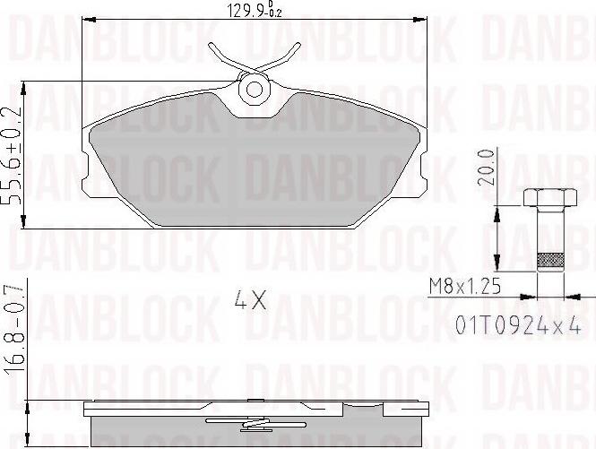 DAN-BLOCK DB 510389 - Kit de plaquettes de frein, frein à disque cwaw.fr