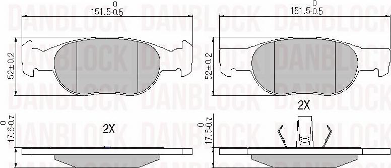 DAN-BLOCK DB 510386 - Kit de plaquettes de frein, frein à disque cwaw.fr