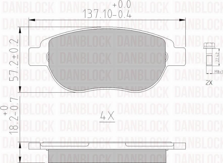 DAN-BLOCK DB 510381 - Kit de plaquettes de frein, frein à disque cwaw.fr