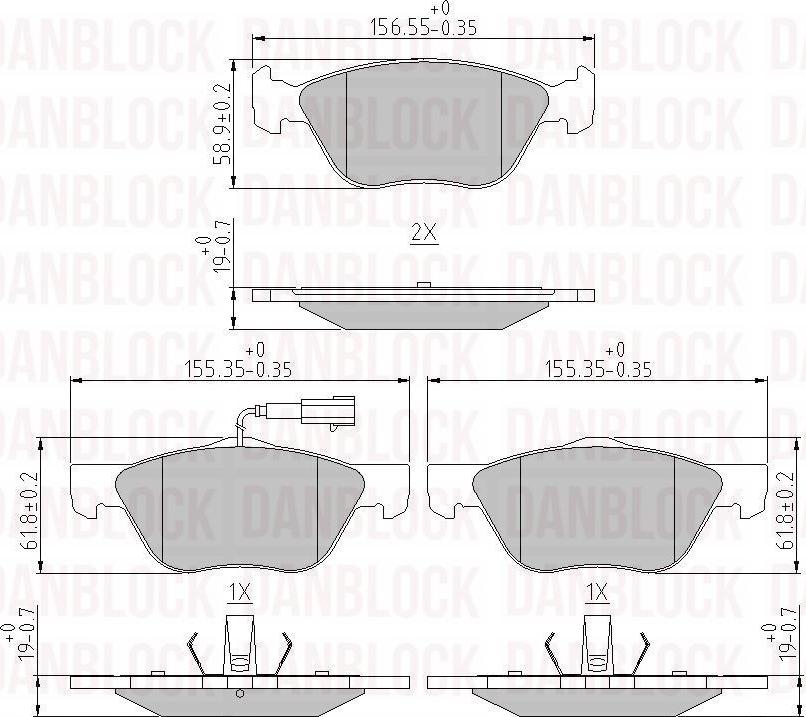 DAN-BLOCK DB 510388 - Kit de plaquettes de frein, frein à disque cwaw.fr