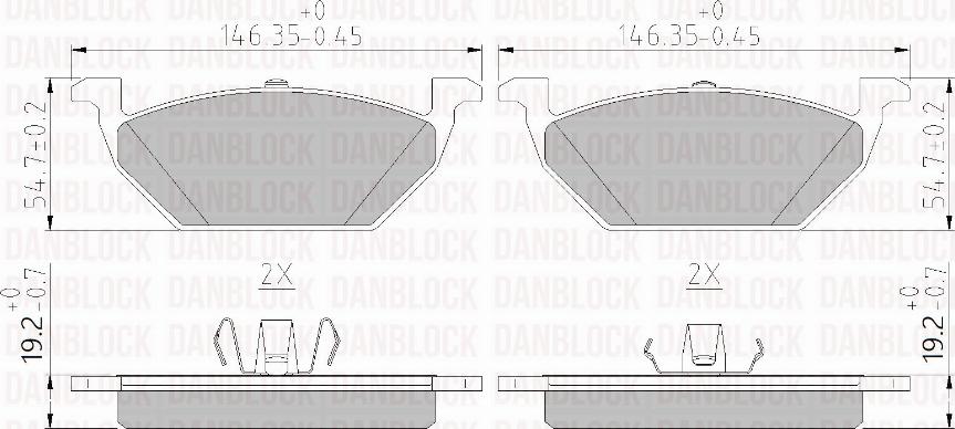 DAN-BLOCK DB 510382 - Kit de plaquettes de frein, frein à disque cwaw.fr