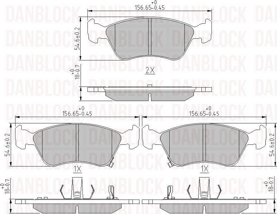 DAN-BLOCK DB 510339 - Kit de plaquettes de frein, frein à disque cwaw.fr