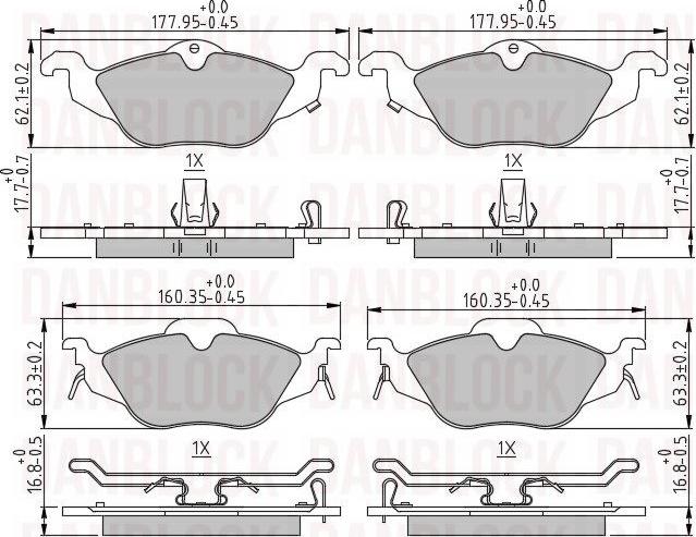 DAN-BLOCK DB 510335 - Kit de plaquettes de frein, frein à disque cwaw.fr