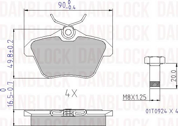 DAN-BLOCK DB 510323 - Kit de plaquettes de frein, frein à disque cwaw.fr