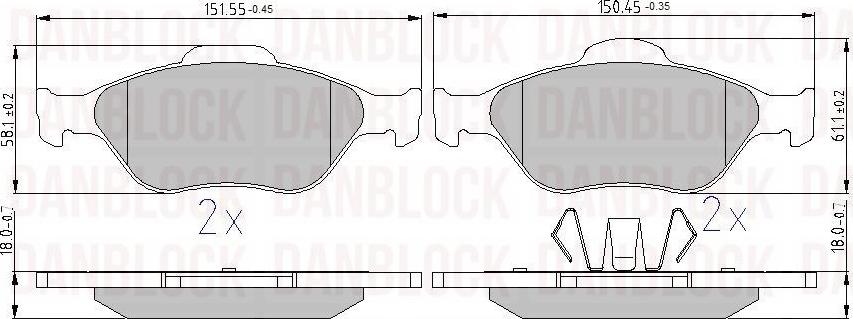 DAN-BLOCK DB 510374 - Kit de plaquettes de frein, frein à disque cwaw.fr