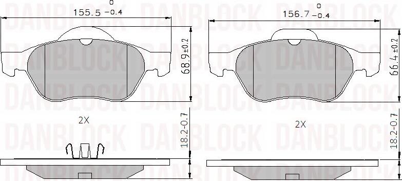 DAN-BLOCK DB 510376 - Kit de plaquettes de frein, frein à disque cwaw.fr