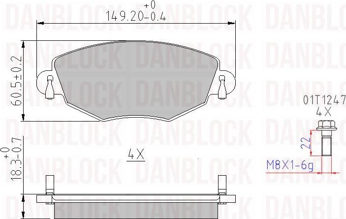 DAN-BLOCK DB 510371 - Kit de plaquettes de frein, frein à disque cwaw.fr