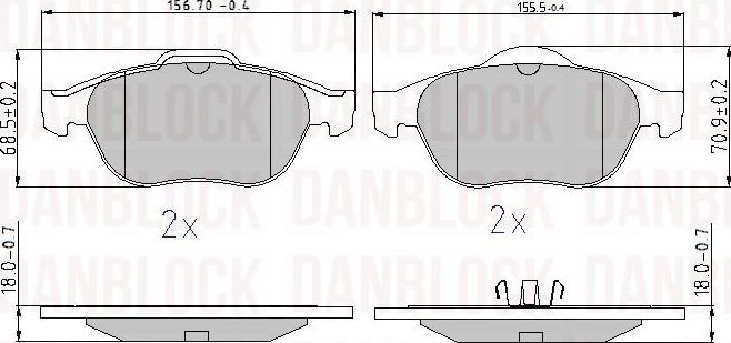 DAN-BLOCK DB 510377 - Kit de plaquettes de frein, frein à disque cwaw.fr