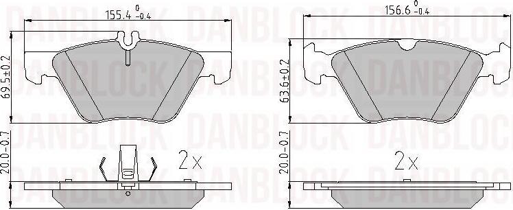 DAN-BLOCK DB 510299 - Kit de plaquettes de frein, frein à disque cwaw.fr