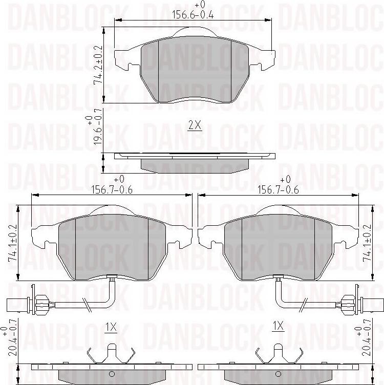 DAN-BLOCK DB 510243 - Kit de plaquettes de frein, frein à disque cwaw.fr