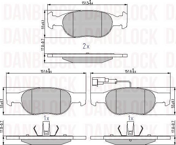 DAN-BLOCK DB 510259 - Kit de plaquettes de frein, frein à disque cwaw.fr