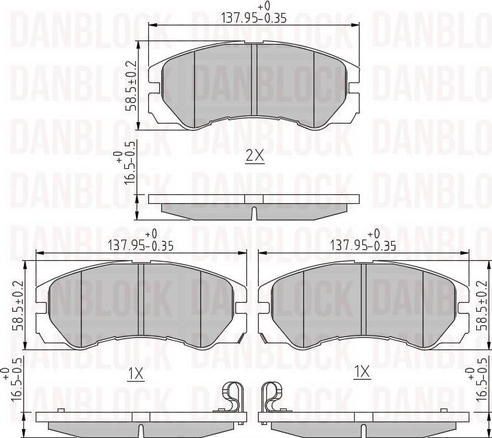 DAN-BLOCK DB 510254 - Kit de plaquettes de frein, frein à disque cwaw.fr