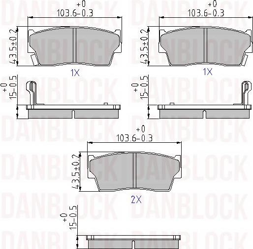 DAN-BLOCK DB 510256 - Kit de plaquettes de frein, frein à disque cwaw.fr