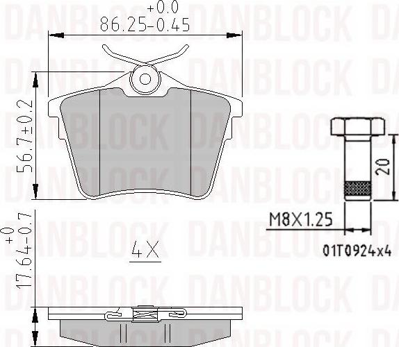 DAN-BLOCK DB 510251 - Kit de plaquettes de frein, frein à disque cwaw.fr