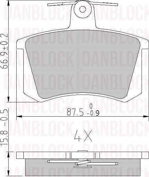 DAN-BLOCK DB 510265 - Kit de plaquettes de frein, frein à disque cwaw.fr